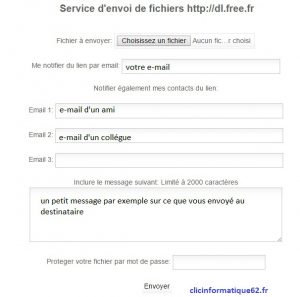 DL FREE envoyer une pièce jointe par mail