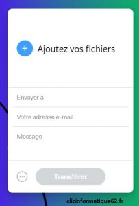 wetransfer envoyer un gros fichier par mail