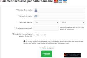 L'interface de paiement en ligne